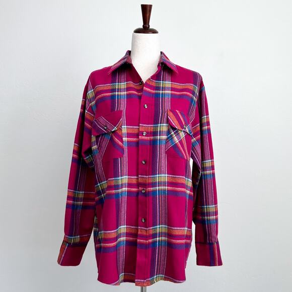 Vintage Northwest Territory Pink Plaid Flannel Shirt - Picture 1 of 7